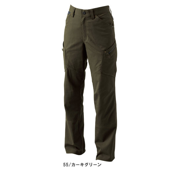 TS DESIGN LIGHTTECレディースカーゴパンツ L 55 カーキグリーン 53041 1着（直送品） - アスクル