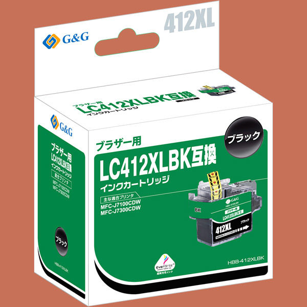 ハイパーマーケティング ブラザー（brother）用 互換インク HBB-412XLBK ブラック 1個（直送品）