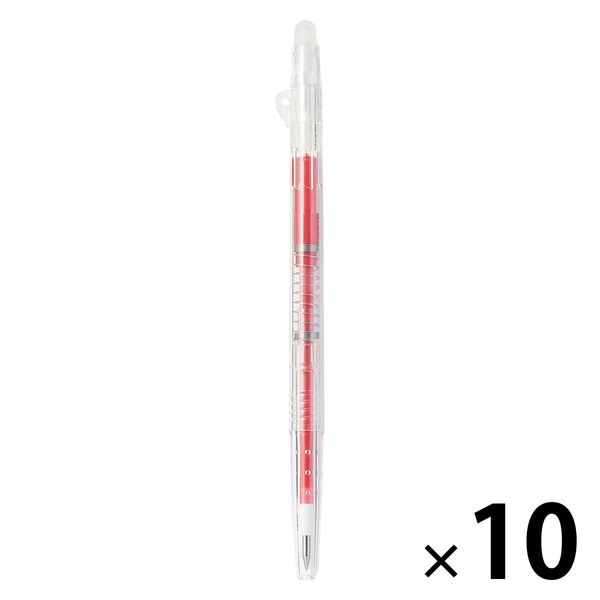 無印良品 こすって消せるスリムボールペン ノック式 0.38mm 赤 1