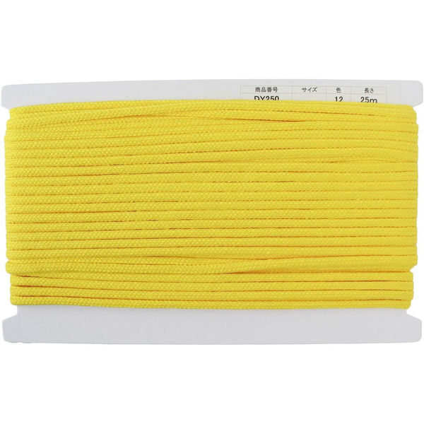 日本紐釦貿易 アクリルコード 約φ6mm×25m イエロー DY250-12 1巻25m巻×2巻セット（直送品）