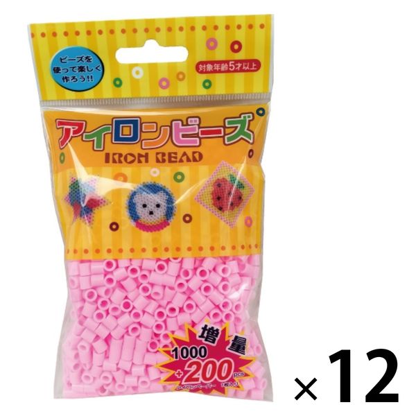 創アンド遊 アイロンビーズ単色パック うすピンク AB-200-21 1セット（1個×12） - アスクル