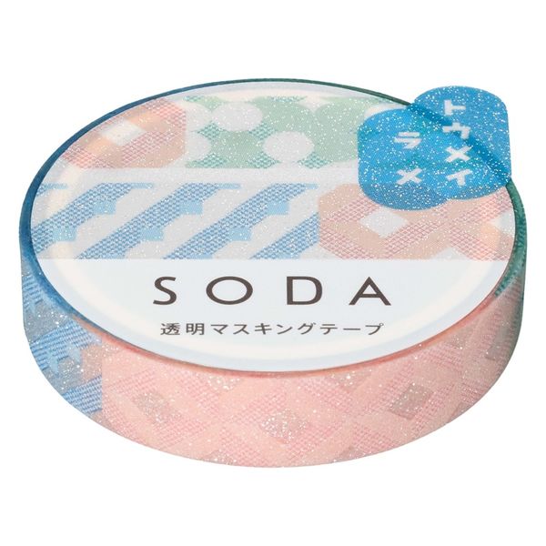 キングジム 透明マスキングテープ SODA（ソーダ）キカガク 幅10mm CMTG10-001 1個