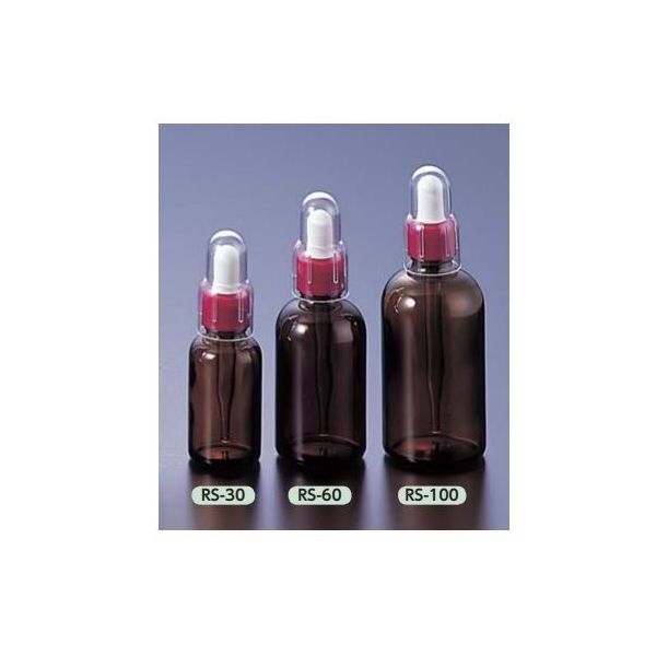マルエム スポイド瓶(丸型) 褐色 100mL 12本 RS-100 1ケース(12本) 4-3022-56（直送品）