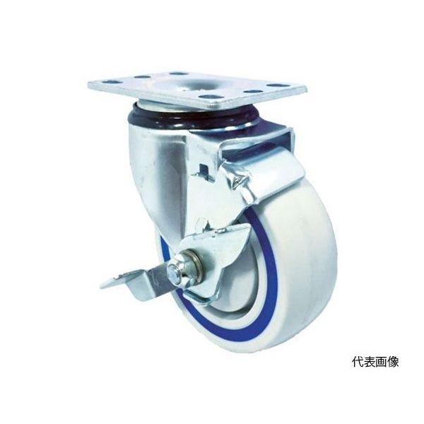 サムソンキャスター サンドイッチクッションキャスター 自在ストッパー付ナイロンゴム車 TP5040-01-NSR-SD-TLB 1個（直送品）