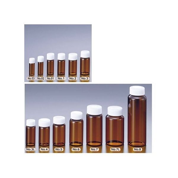 マルエム スクリュー管 20mL 褐色(ケース販売)50本入 No.5 1箱(50本) 5-099-57（直送品）