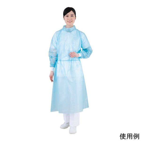 アズワン アイソレーションガウン(立襟タイプ)得々 ブルー 10パック入 SC-B 1ケース(100枚) 8-699-51（直送品）