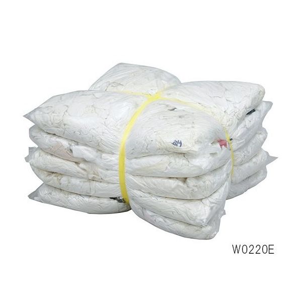 日光物産 白メリヤスウエス(エコノミー) 2kg×5袋入 W0220E 1セット(5袋) 3-1815-02（直送品）