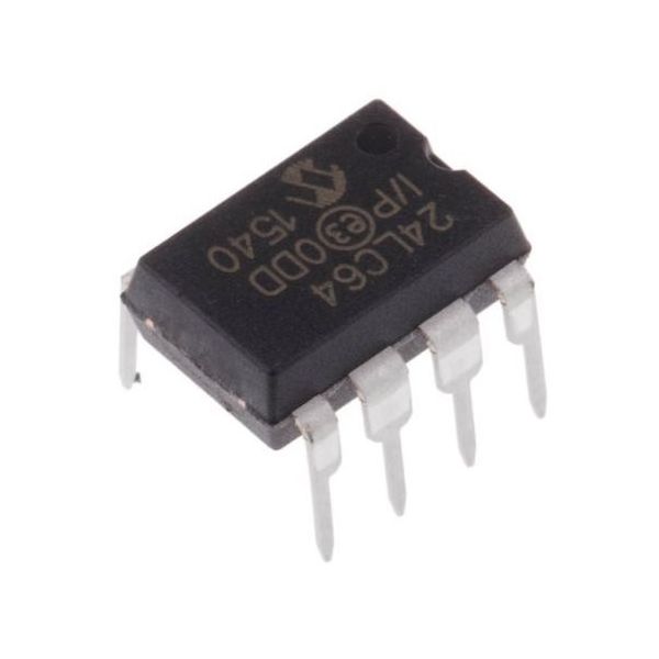 マイクロチップ・テクノロジー・ジャパン シリアルEEPROMメモリ 64kbit 1袋(10個入) 24LC64-I/P 1袋(10個)（直送品）