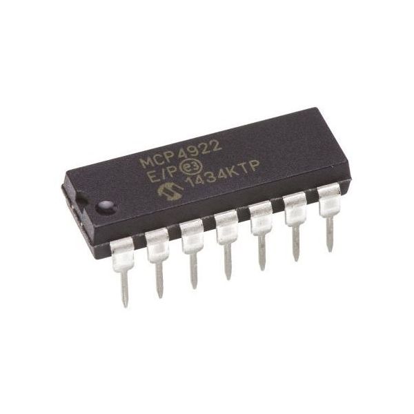 デュアル 12ビット DAコンバータ シリアル(SPI / マイクロワイヤ) 14ピン PDIP 1袋(2個入) MCP4922-E/P（直送品）