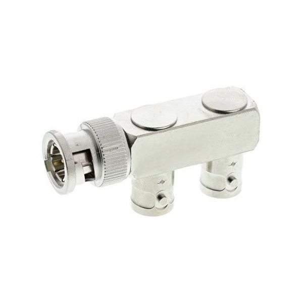 Telegartner 同軸 変換アダプタ T型分岐 BNC プラグ ー ージャック J01005A0003 1個 63-4662-25（直送品）