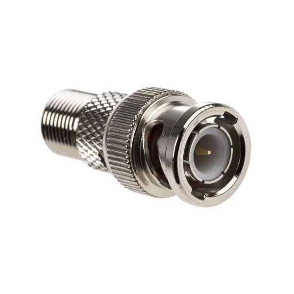 アールエスコンポーネンツ 同軸 変換アダプタ ストレート BNC プラグ ー F型 ジャック ニッケル 546-5086 1個（直送品）