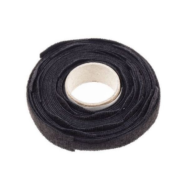 ベルクロ 結束バンド 12 mm x 203.5mm 黒 ファブリック ケーブルタイ 1袋(25個入) 285-4578 1袋(25個)（直送品）