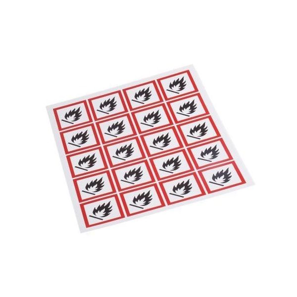 危険 & 警告ラベル 光沢重合体ビニル 黒， 赤， 白 40 x 40mm 1袋(20個入) 818-7714 1袋(20個)（直送品）