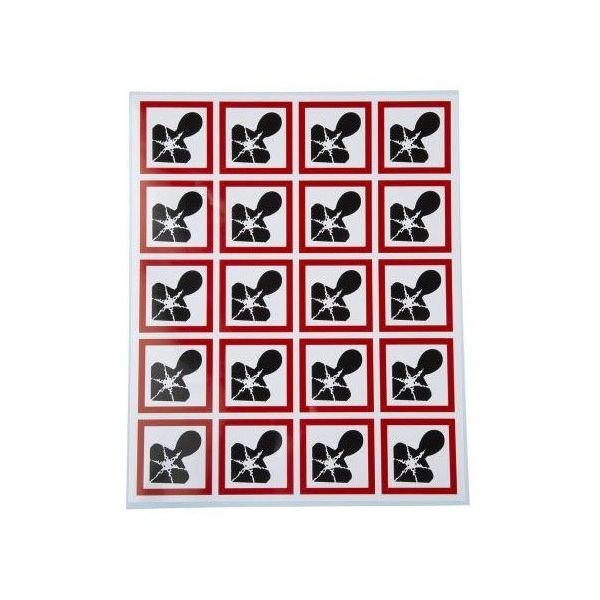 危険 & 警告ラベル 光沢重合体ビニル 黒， 赤， 白 40 x 40mm 1袋(20個入) 818-7736 1袋(20個)（直送品）