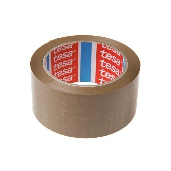 TESA ガムテープ，幅:50mm，長さ:66m 茶 04120-00042-00 1個 63-7418-79（直送品）