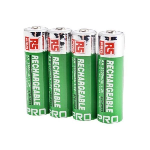 アールエスコンポーネンツ 充電式単三電池 ニッケル水素 1.2V 2300mAh 1袋(4個入) 476-2033 1袋(4個)（直送品）