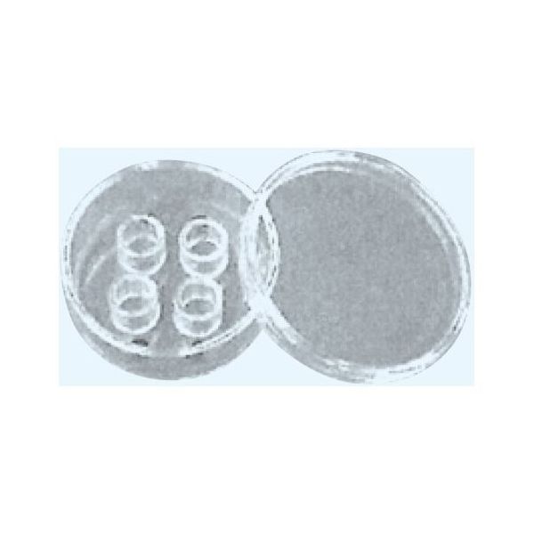 日本理化学器械 小 ディッシュ4ウェル ほうけい酸ガラス(JRー1) C-4 1個 65-8686-86（直送品）