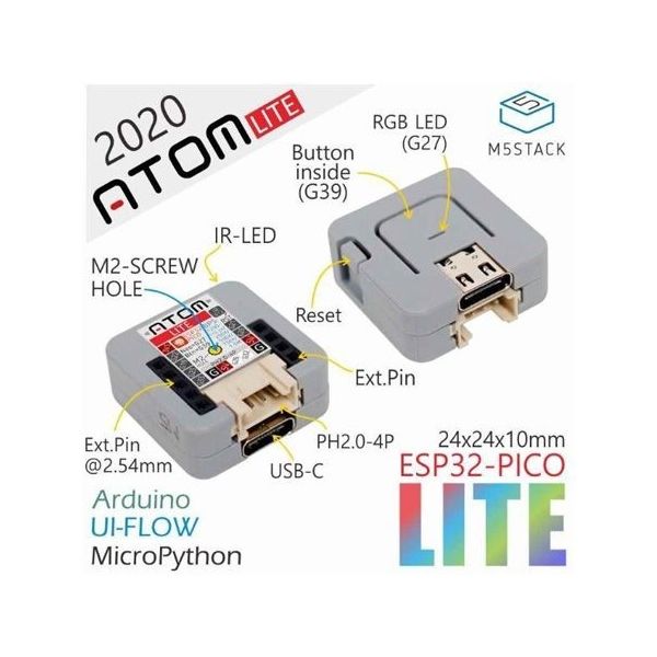 M5Stack ATOM Lite M5STACK-C008 1個 67-0362-13（直送品）