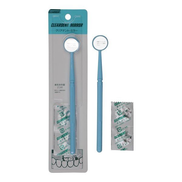 アズワン クリアデントミラー 歯垢染色錠2錠付 12本入 66-0005-29 1ケース(12セット)（直送品）