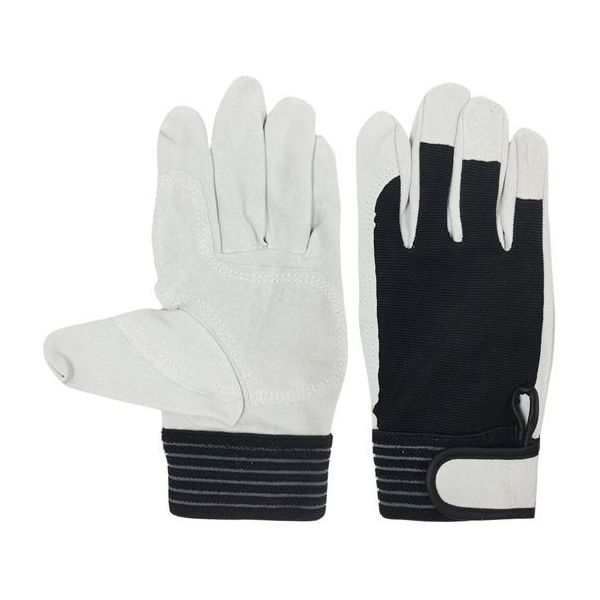 小野商事 豚床革手袋 背抜きタイプ マジックテープ 3双組 Lサイズ AG549-3P-L 1組(3双) 65-0307-02（直送品）