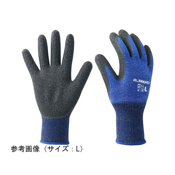 小野商事 天然ゴム背抜き手袋 ラバーレックス ネイビー Lサイズ
