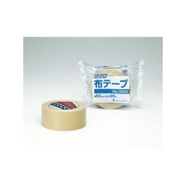 寺岡製作所 包装用布テープ NO.1590 50mmX25M 1590 50X25 1巻 61-2756-36（直送品）