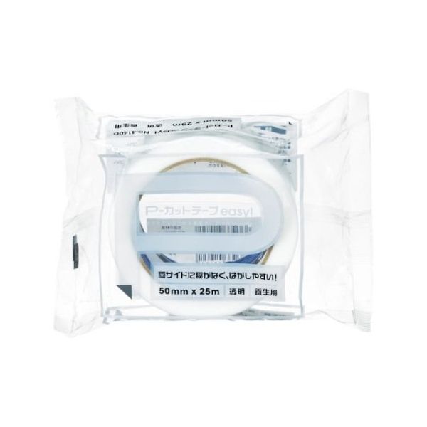 寺岡製作所 Pーカットテープ EASY 4140D 透明 50mm×25m 4140D-TM50X25 1巻 65-2526-60（直送品）