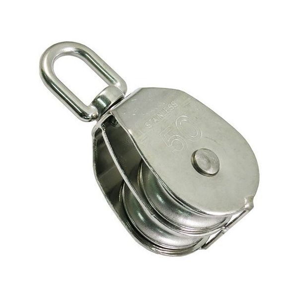 ひめじや ステンレス 豆ブロック(滑車)2車 #50 MB-50-2 1個 63-5463-48（直送品）