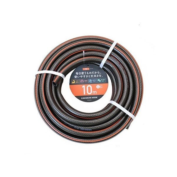 カクイチ 散水用ホース PRO ブラック+オレンジライン 内径15mm 外径20mm 10M P341D 892590 1巻（直送品）