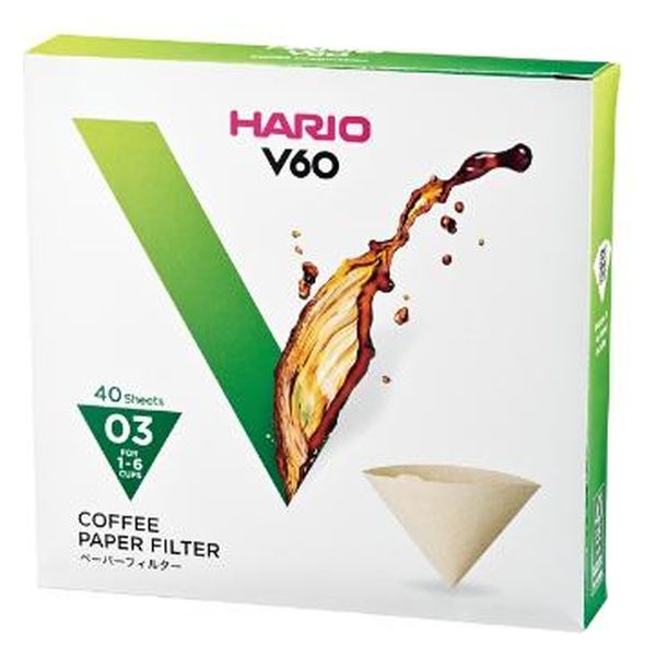 HARIO (ハリオ) V60用 コーヒー ペーパーフィルター 03 40枚入り VCF-03-40M 1個（直送品）