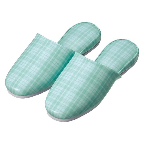 日紅商事 スリッパ(チェック)大人用 24302602 ブルー NA1002(20ソクイリ) 1組(20入) 24302601（直送品）