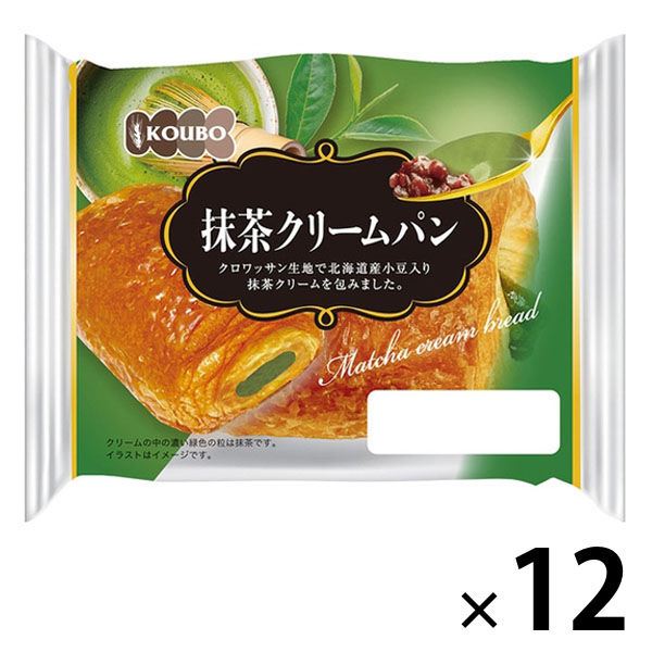 KOUBO 抹茶クリームパン 1セット（1個×12）パネックス ロングライフパン