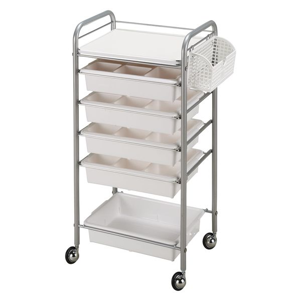 西村製作所 アプリワゴン(仕切りケースタイプ) 25585000 024(ホワイト) 1台（直送品）