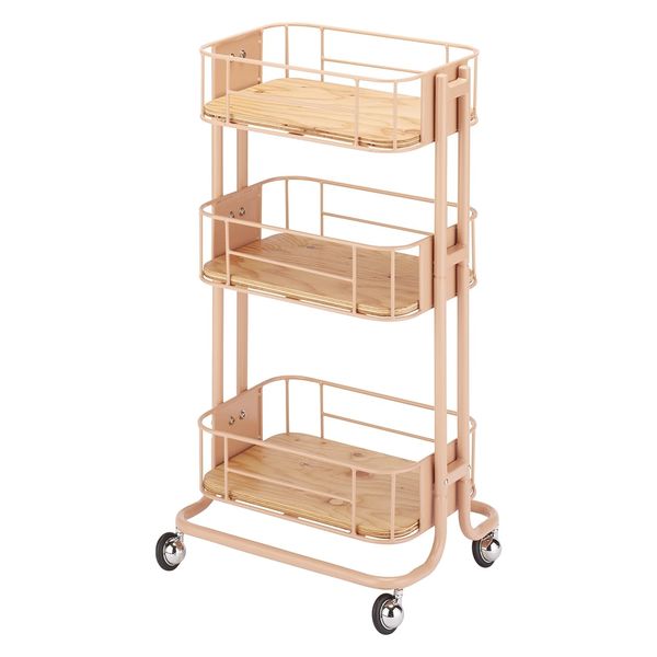 西村製作所 アプリワゴン(ストッカータイプ) 25585104 025(ベージュピンク) 1台（直送品）