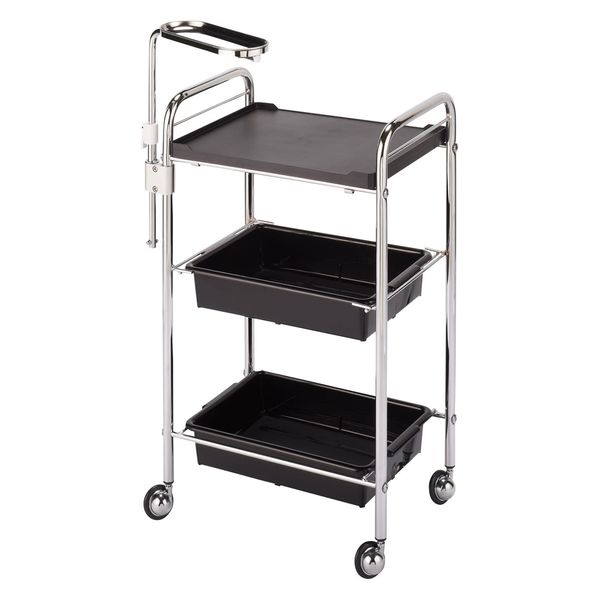 西村製作所 アプリワゴン(トレーアーム付タイプ) 25584801 026(ブラック) 1台（直送品）