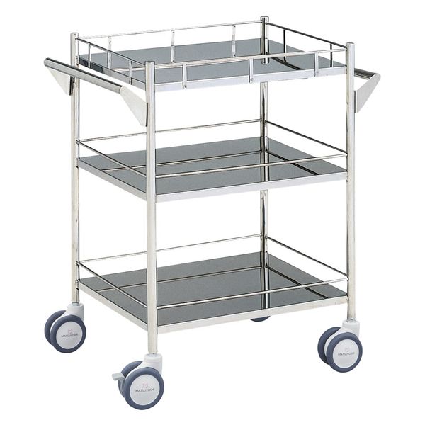 【軒先渡し】西澤医科工業 マツヨシ回診車 三段(静音仕様) 01225553 MY-1029S(750X450X800 1台（直送品）