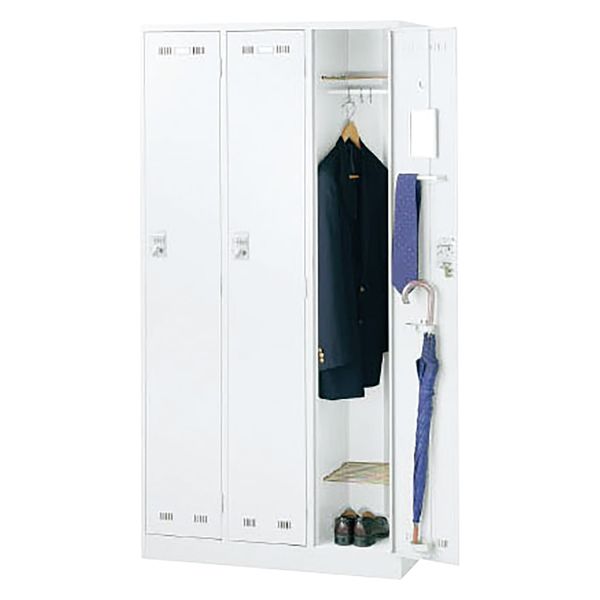 生興 SLDW更衣ロッカー(3人用) 3人用ロッカー 25602801 SLDW-3-D(ホワイト) 1台（直送品）