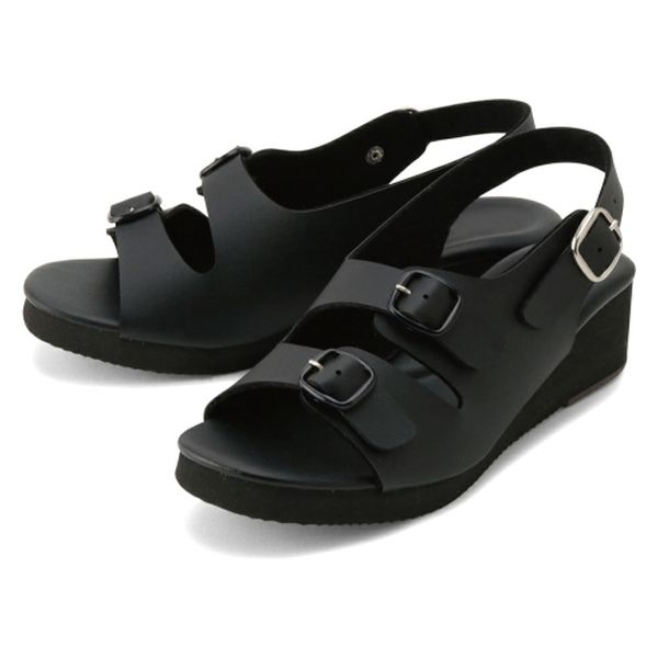 キクスイサンダル 2バックルサンダル 25343804 S KS-102(ブラック) 1足　ナースサンダル（直送品）