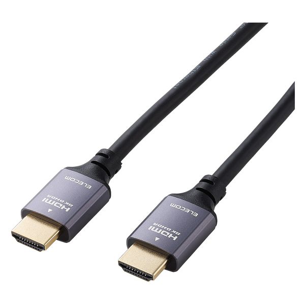 HDMI2.1ケーブル ウルトラハイスピード 2m 8K 60Hz 4K 120Hz 黒 GM-HD21E20BK エレコム 1個（直送品） -  アスクル