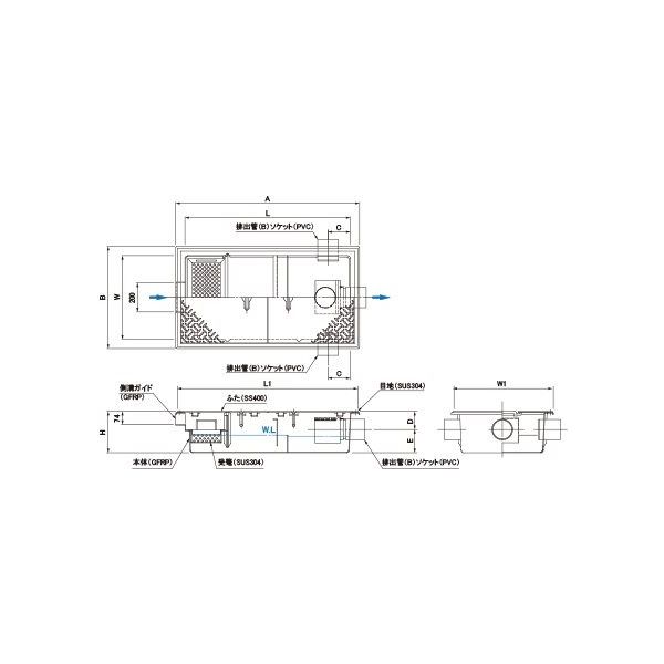 第一機材 グリーストラップ RZI型 SE-55SA-RZNIフタSUS 1個（直送品） 262,768円