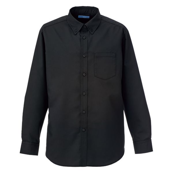 KAZEN マルチボタンダウンシャツ長袖(男女兼用) ブラック KZN105