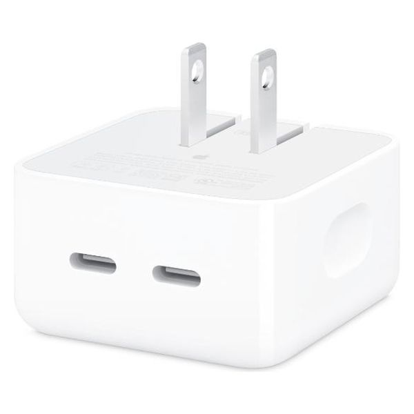 Apple純正 USB Type-C充電器 35W USB-C×2ポート コンパクト電源アダプタ 横 ホワイト アップル 1個 - アスクル