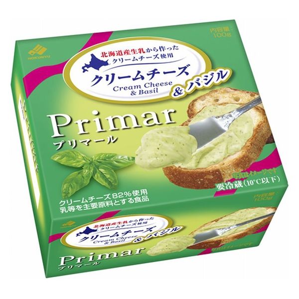 北海道乳業 [冷蔵] Primar クリームチーズ&バジル 100g×8箱 4976750572189 1セット(8箱)（直送品） - アスクル