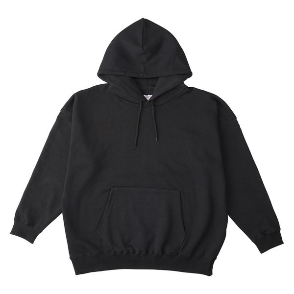 【J&J】グラフィックロゴ パーカー ブラック / 送料無料 CROSS&STITCH レギュラーウェイトビッグシルエットプルパーカー