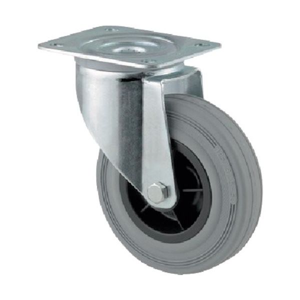 テンテキャスター プレート式キャスター"ALPHA(タイヤ痕レスタイプ) φ125 自在式 3470PIR125P62 1個（直送品）