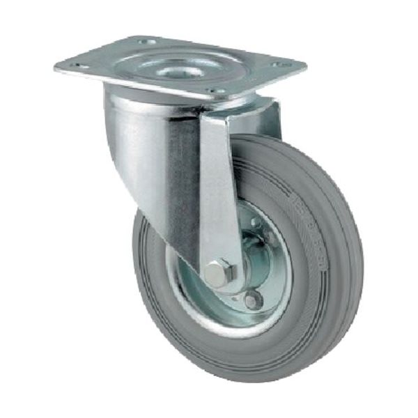 テンテキャスター プレート式キャスター"ALPHA(タイヤ痕レスタイプ) φ125 自在式 3470DIR125P62 1個（直送品）