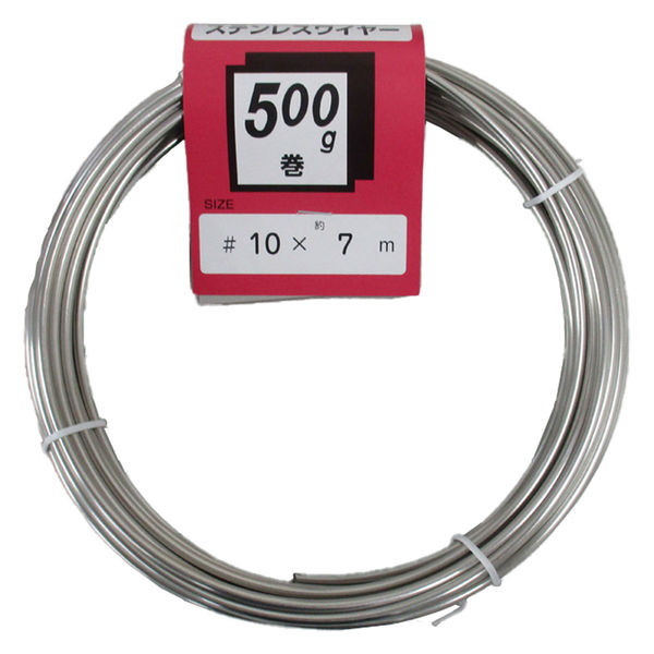山喜産業 針金 ステンレス線 SUS304 軟質 500g巻 #10（線径3.2mm） 1巻(約7m)（直送品）