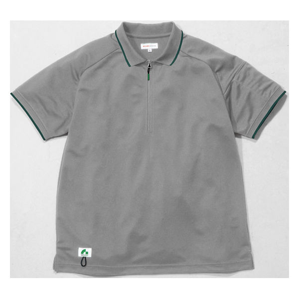 BEAMS DESIGN 半袖ハーフジップポロシャツ グレー M B7915-61 1