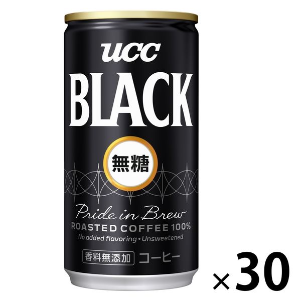 アウトレット】UCC BLACK 無糖 185g ケース販売専用品 1箱（30本入） - アスクル