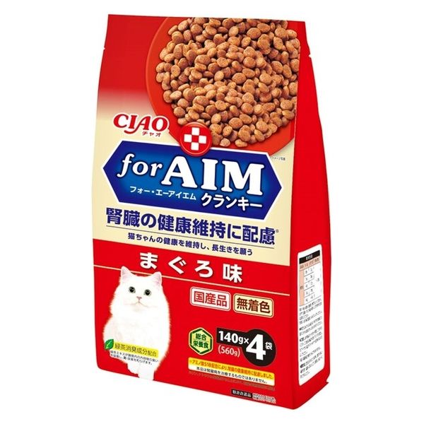 いなば CIAO チャオ for AIMクランキー まぐろ味 総合栄養食 国産（140g×4袋入）1袋 キャットフード - アスクル